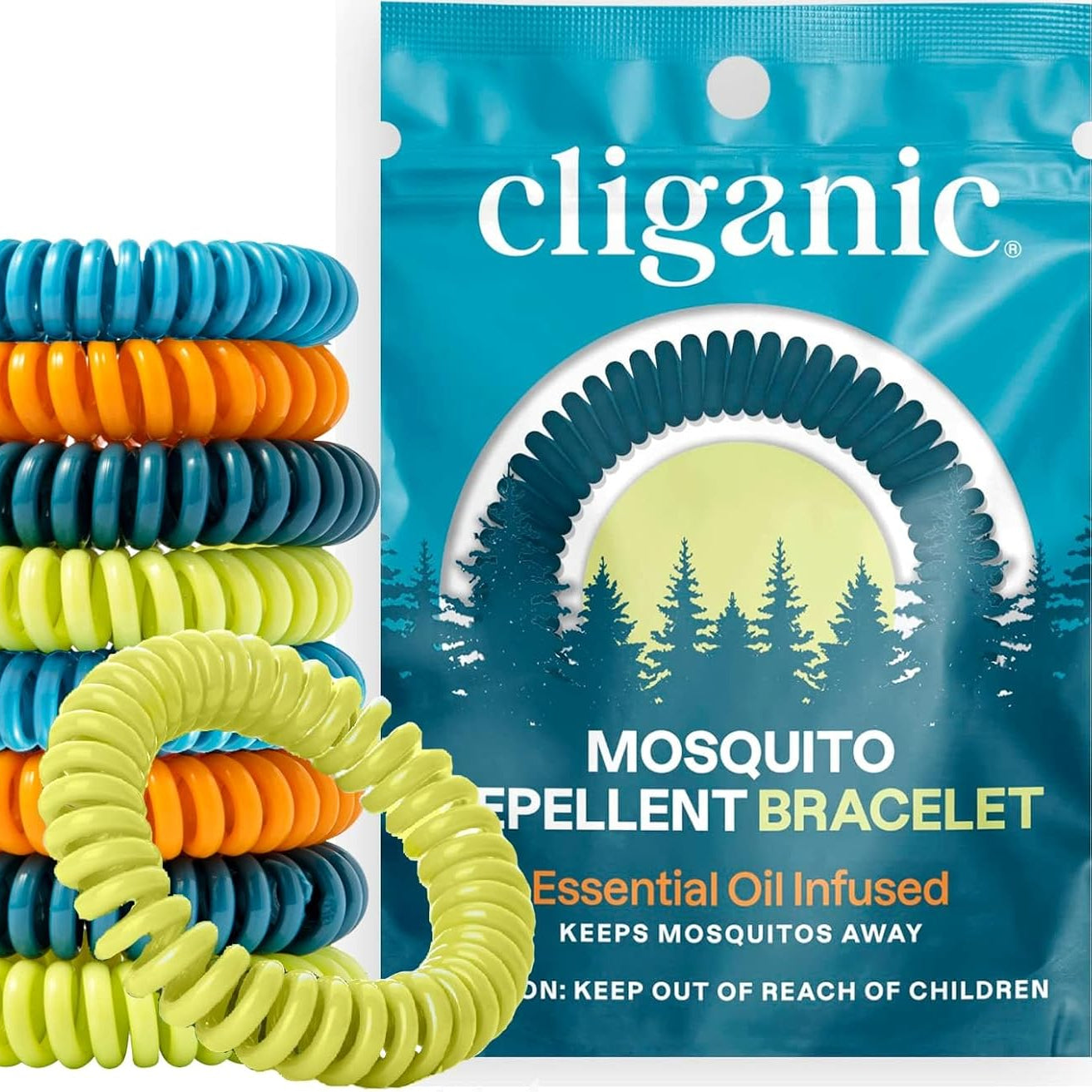 Cliganic 10 Pack Mosquito Repellent Bracelets for Adults & Kids