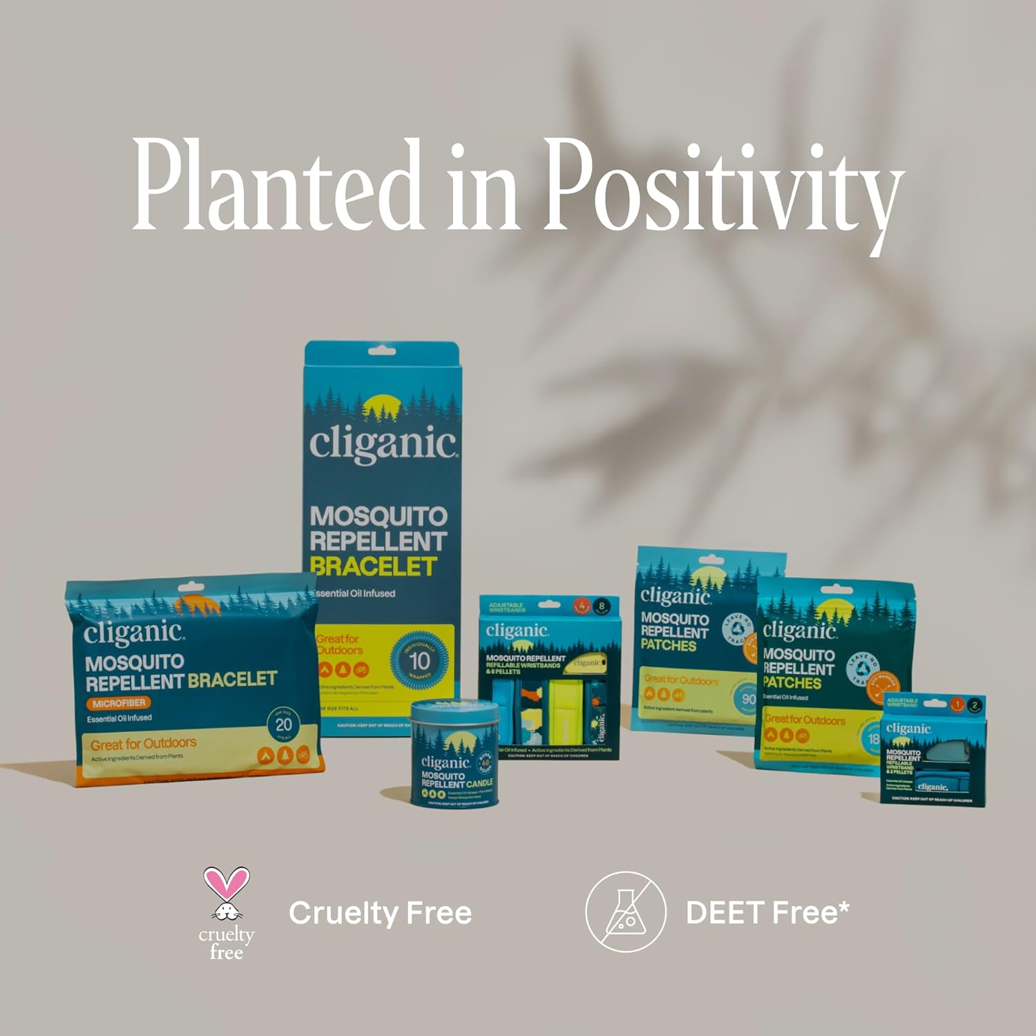 Cliganic 10 Pack Mosquito Repellent Bracelets for Adults & Kids