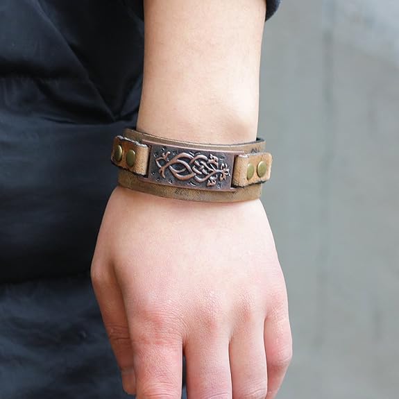 Celtic Knot Viking Leather Bracelet
