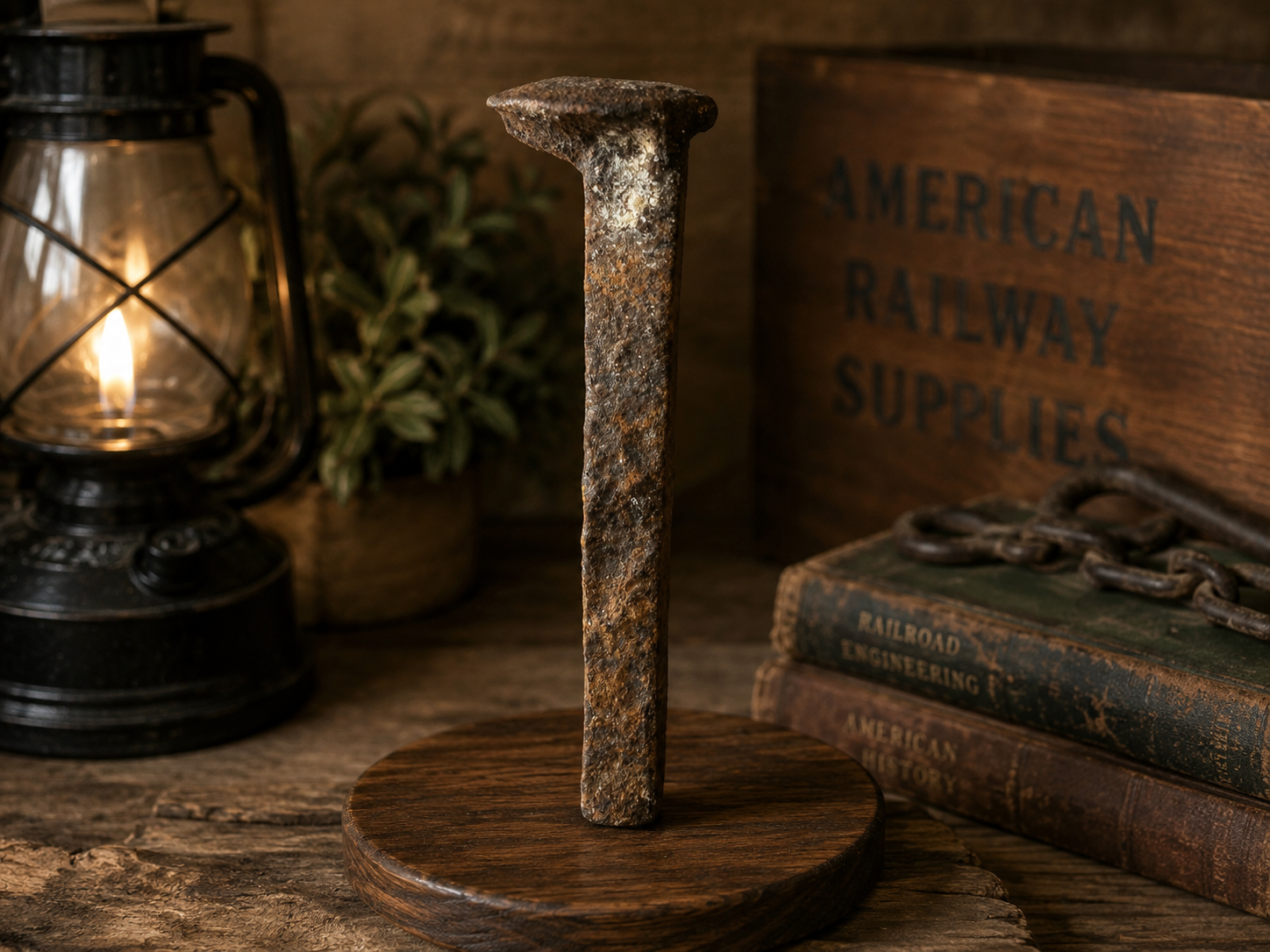 Antique Railroad Spike Square Cut