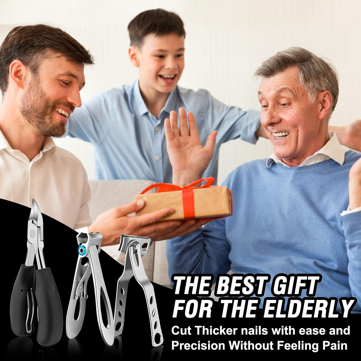 Aucurwen 7-Piece Heavy Duty Toenail Clipper Set for Thick Nails | Professional Pedicure Kit