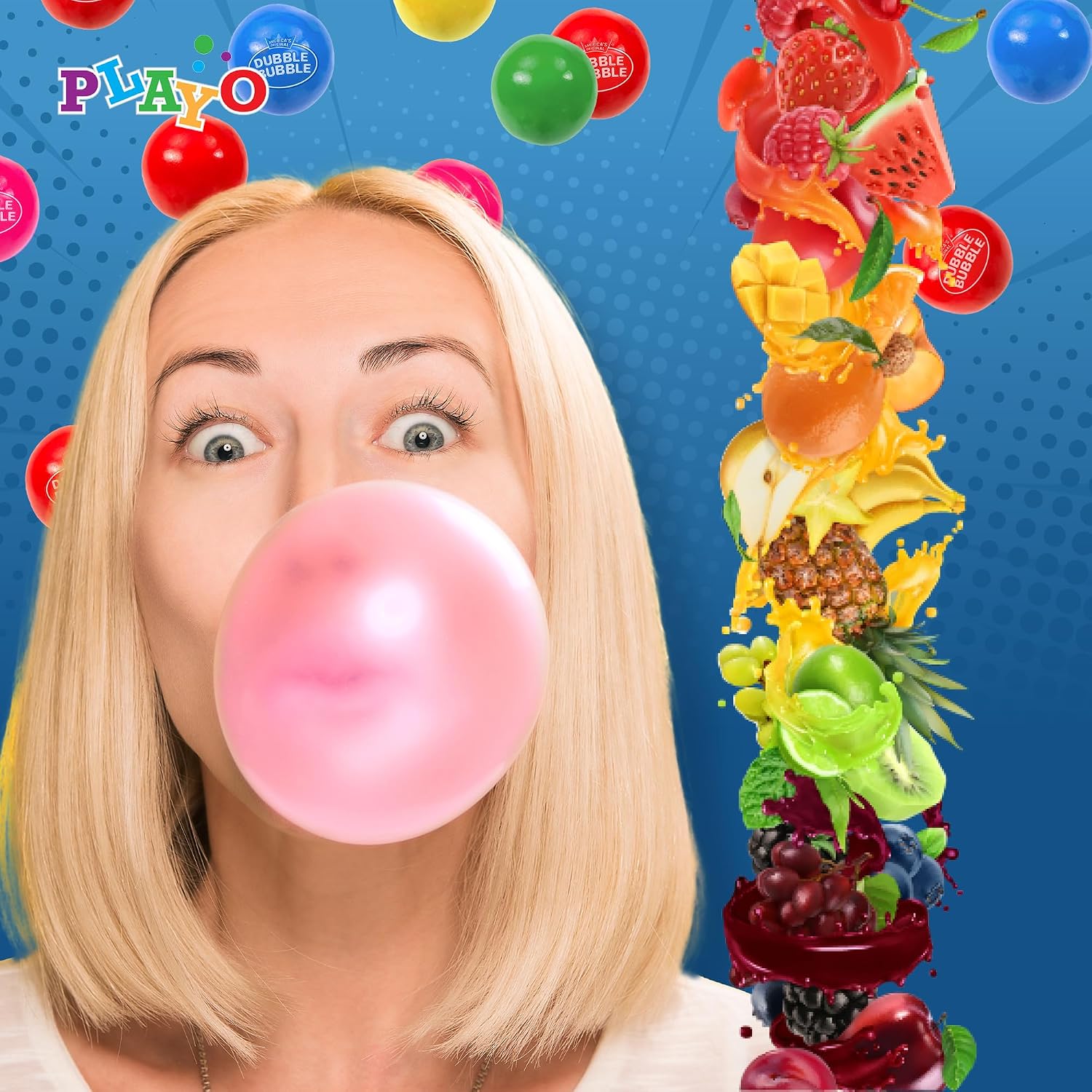Playo Dubble Bubble Gumball Bank – Coin-Operated Gumball Machine with Bubble Gum