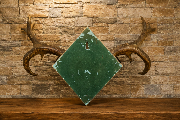 Vintage European Roe Deer Antler Trophy Mount 30" x 17"