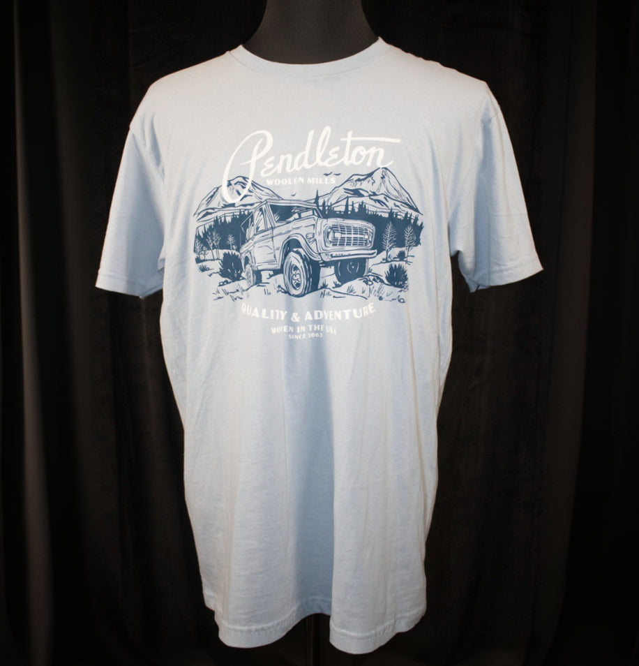 Pendleton Men's Short Sleeve Light Blue Off Road Graphic T-Shirt