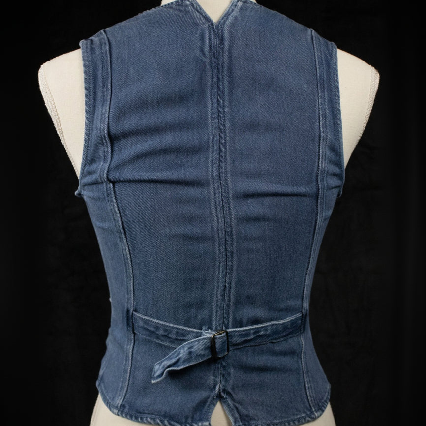 Young Fabulous & Broke Extra Small Denim Button-Up Vest Top