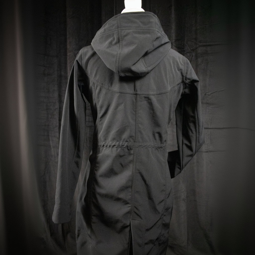 Port Authority Women's Black Active Hooded Rain Jacket with "Gilligan Log Homes Real Estate Big Bear Lake" logo