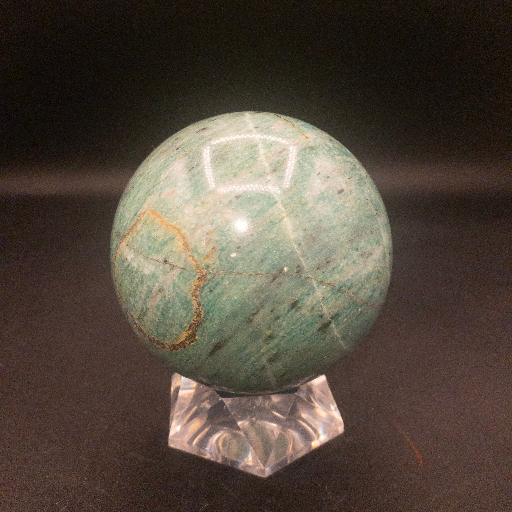 Amazing Green Amazonite Quartz Crystal Stone Sphere