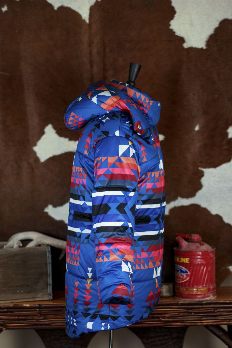 Aqua x Pendleton Puffer Jacket Womens Small Hooded Southwestern Winter Coat