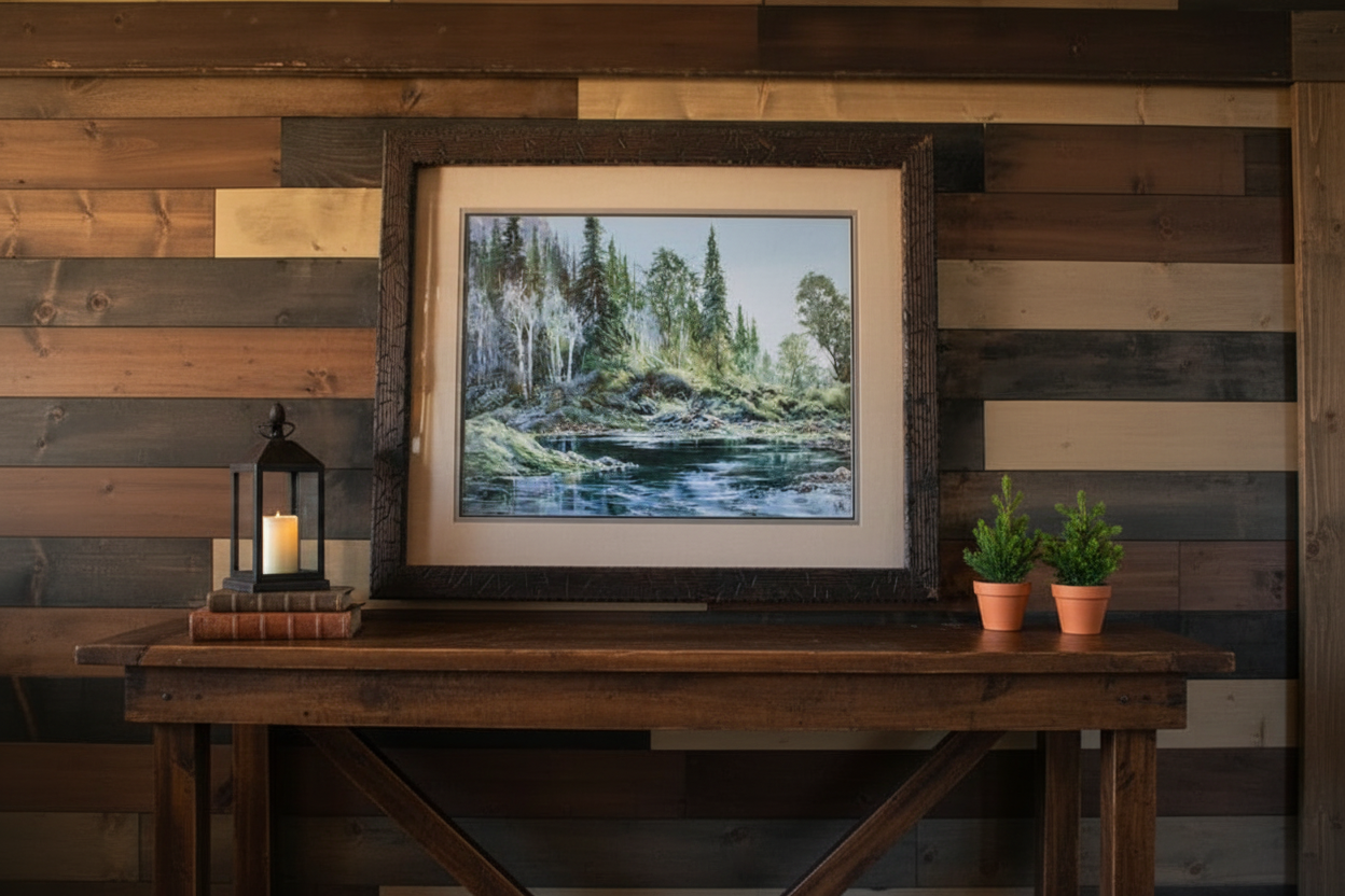 Printed copy of a Landscape Painting Signed By Artist River Douglas Oliver