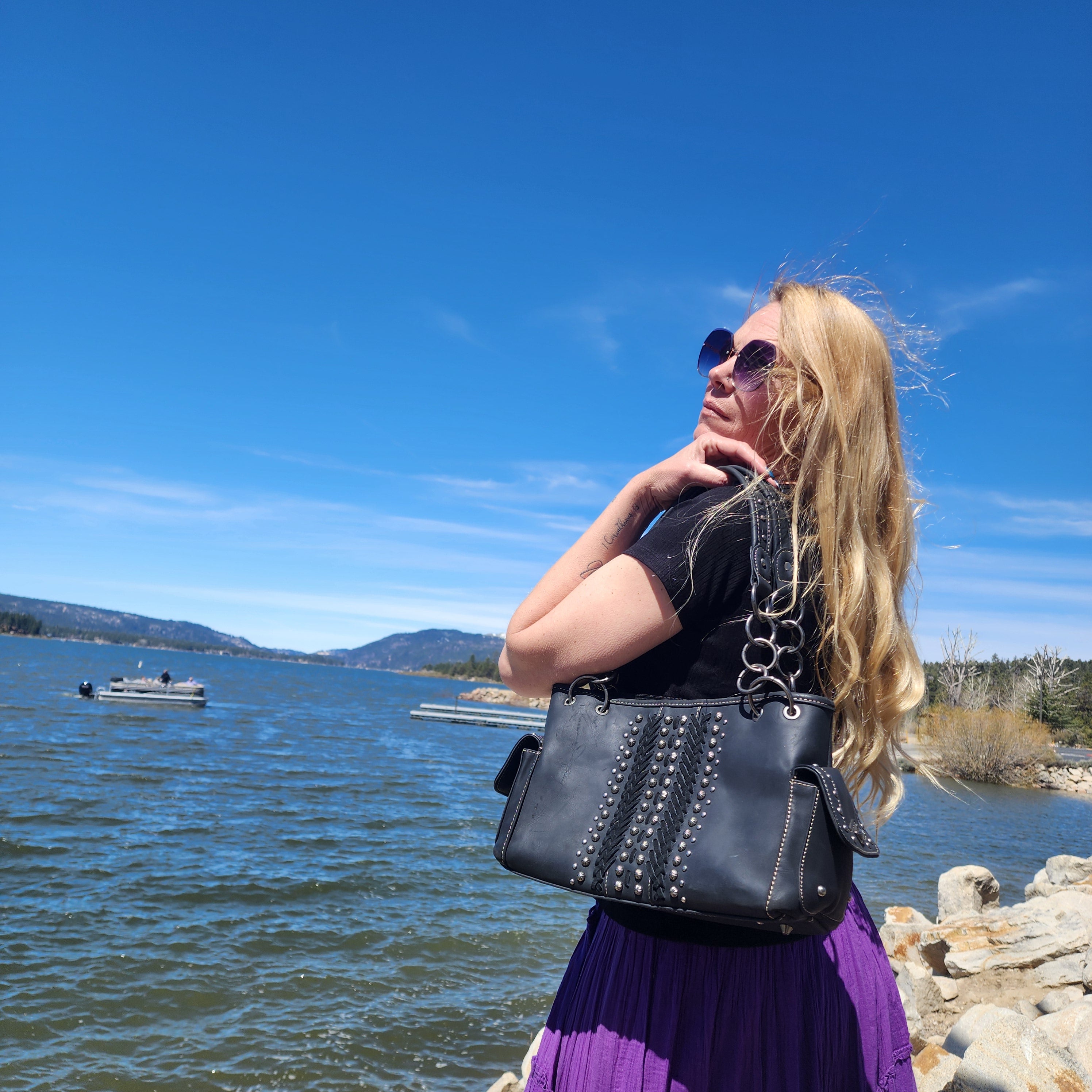 Montana West Laser Cut Collection Conceal Carry Tote Handbag
