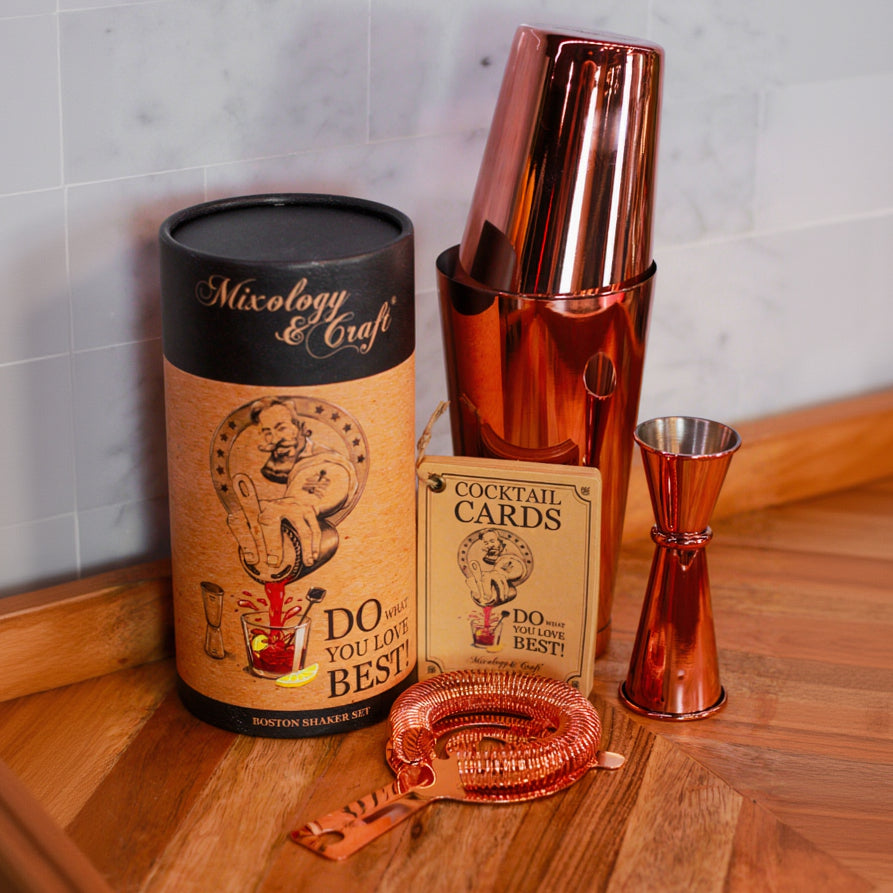 Mixology & Craft Copper Cocktail Shaker Boston Shaker Professional Set