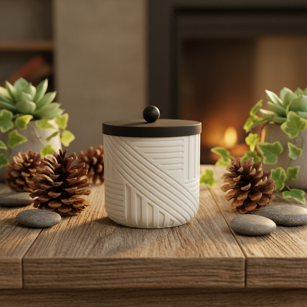 The Natural Project Brand Marble Q-Tip Dispenser Apothecary Jar
