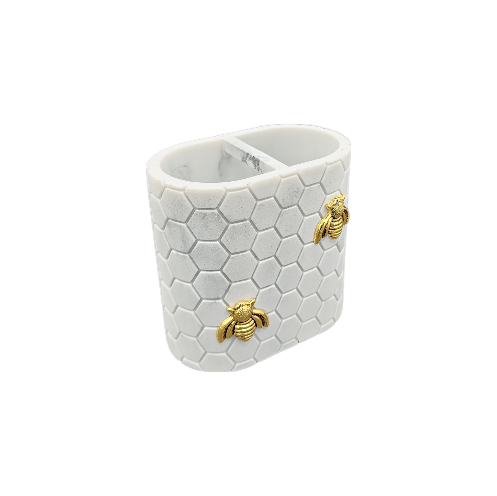 Caro Home - Marble Honeycomb with Gold Bee Accents