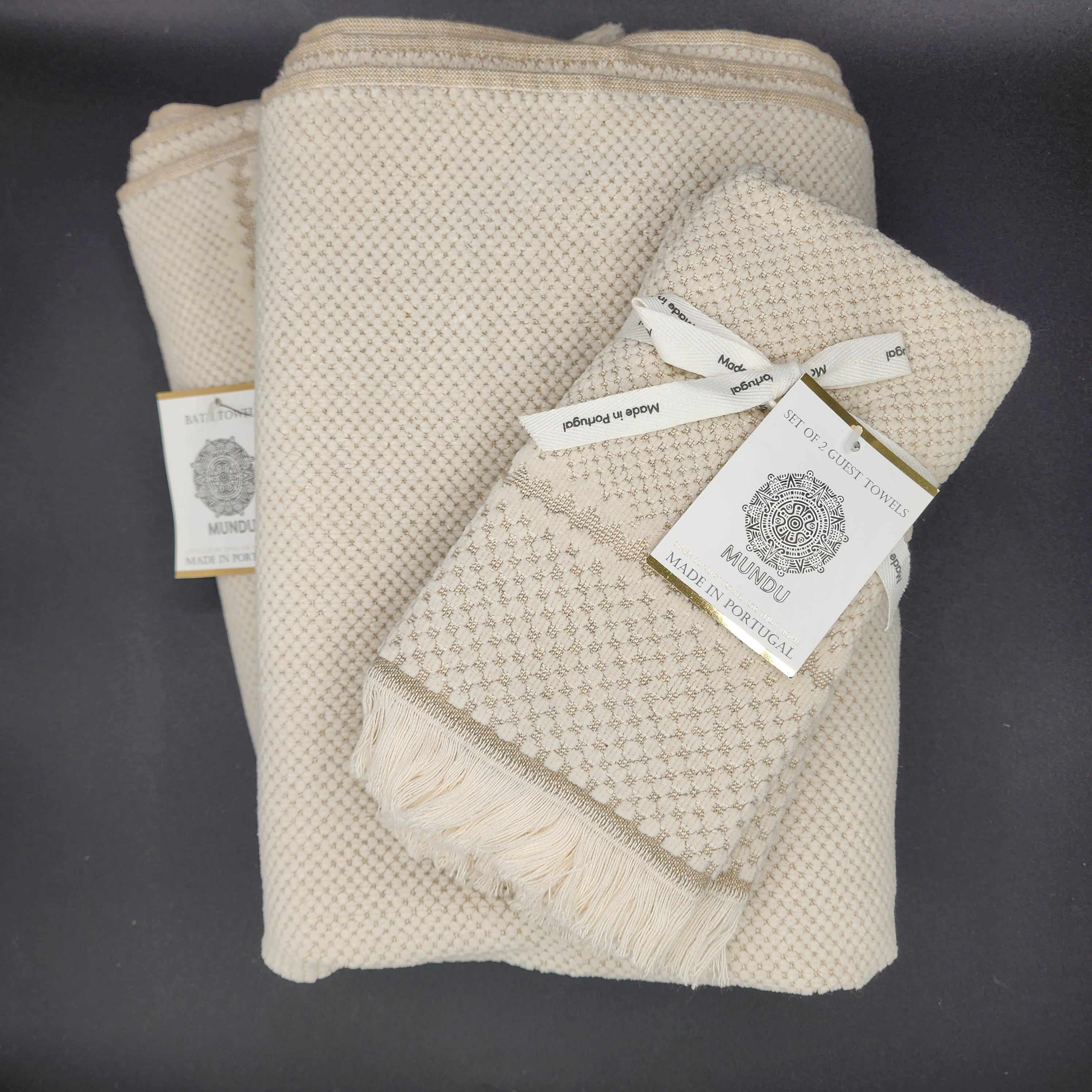 Mundu Set of 2 Beige Guest Towel