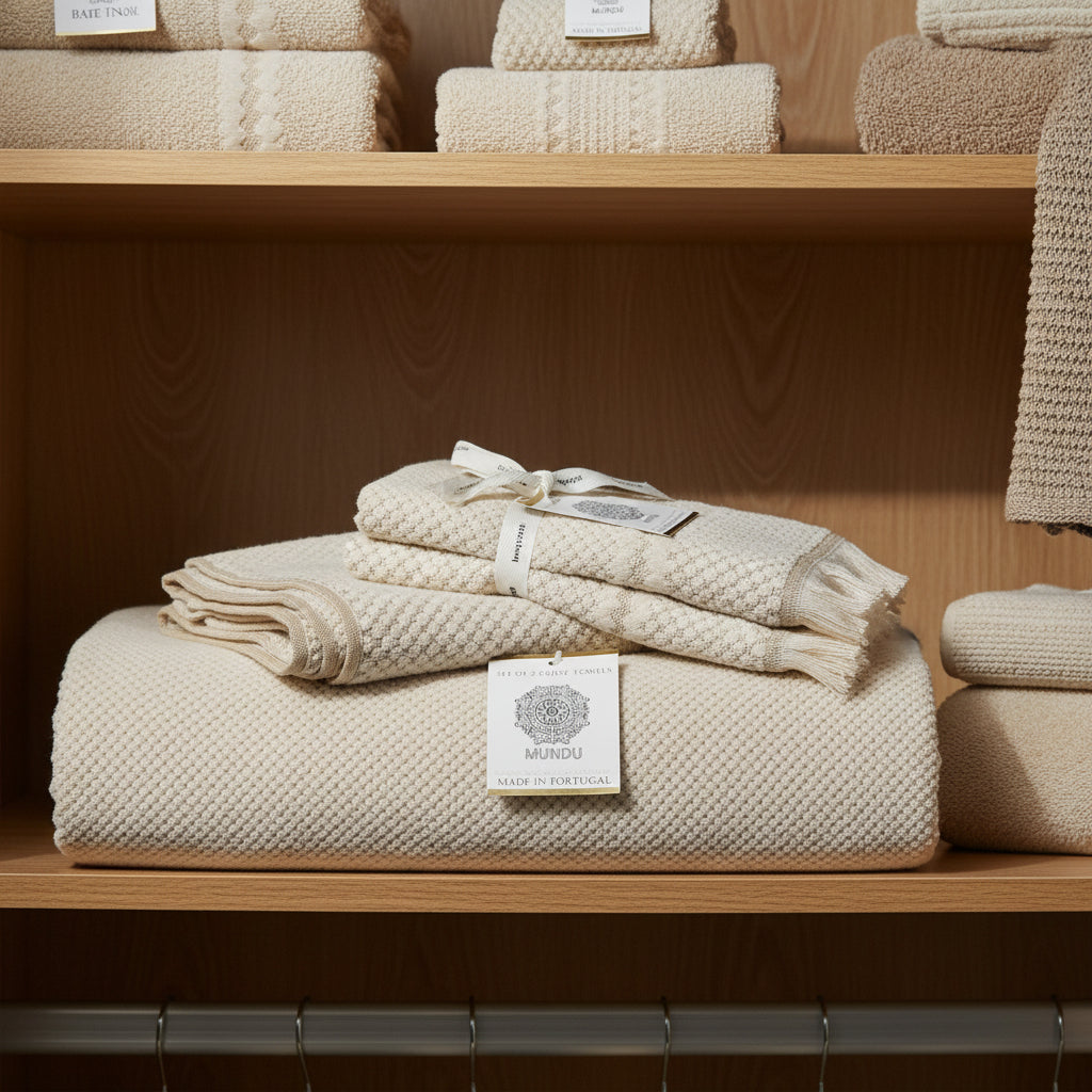 Mundu Beige Bath Towel Set