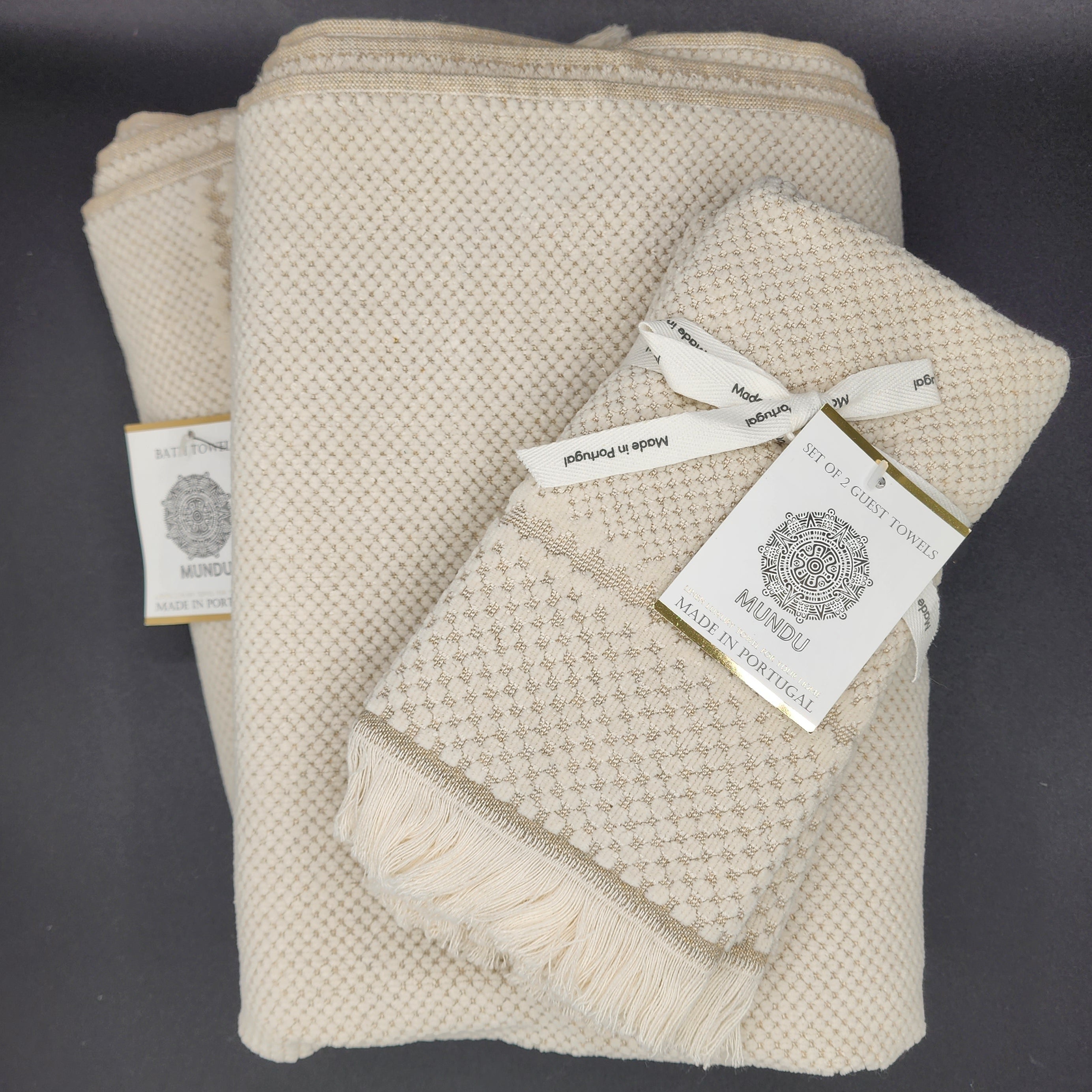 Mundu Beige Bath Towel Set