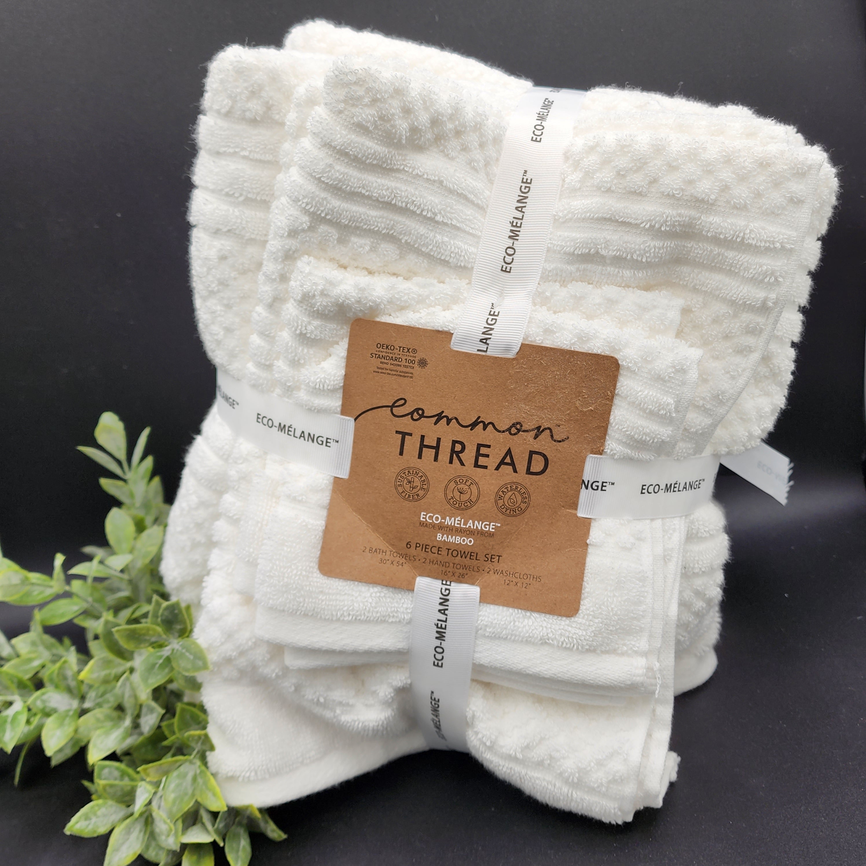 Common Thread Brand 6 Piece White Towel Set