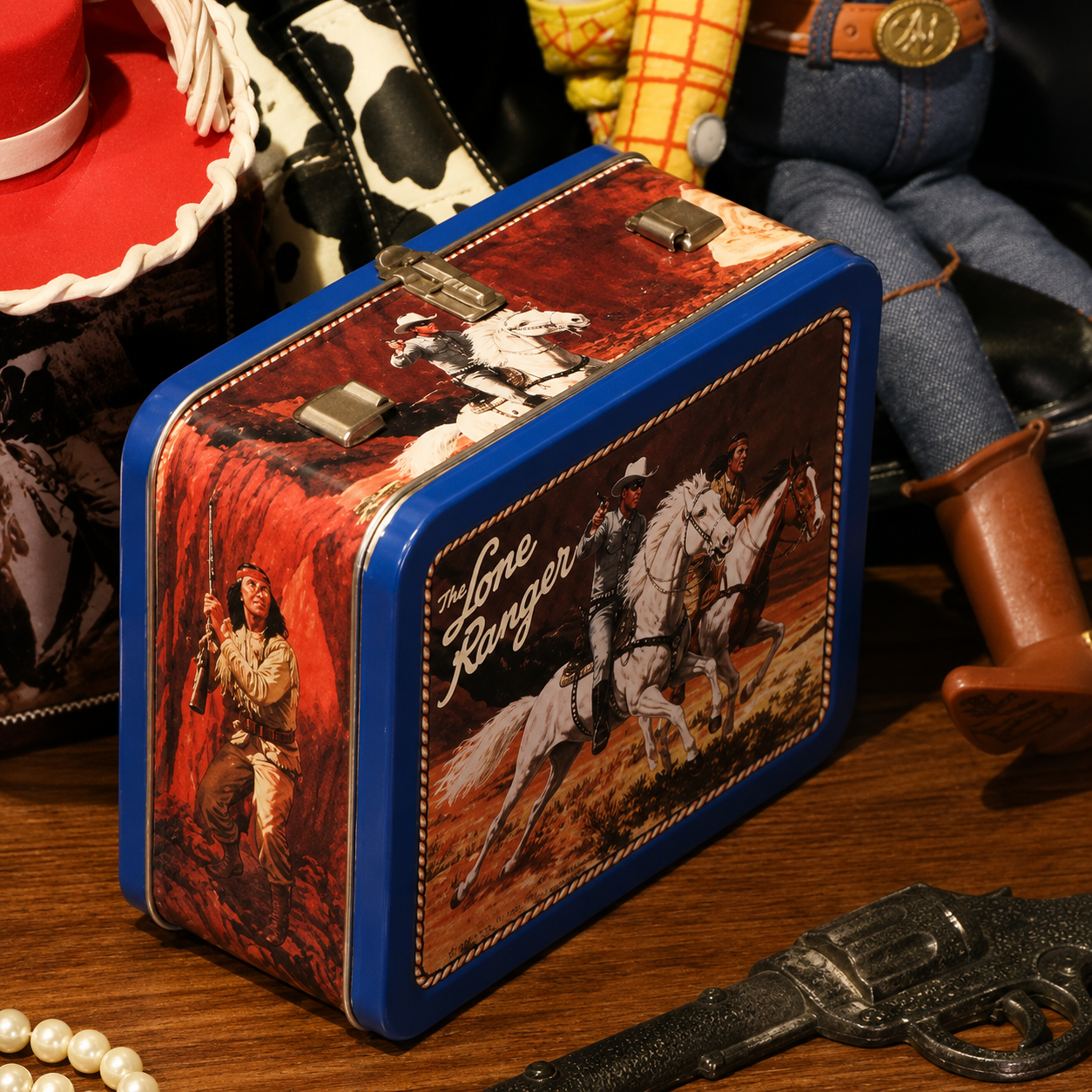 Lone Ranger Blue Tin Retro Lunch Box