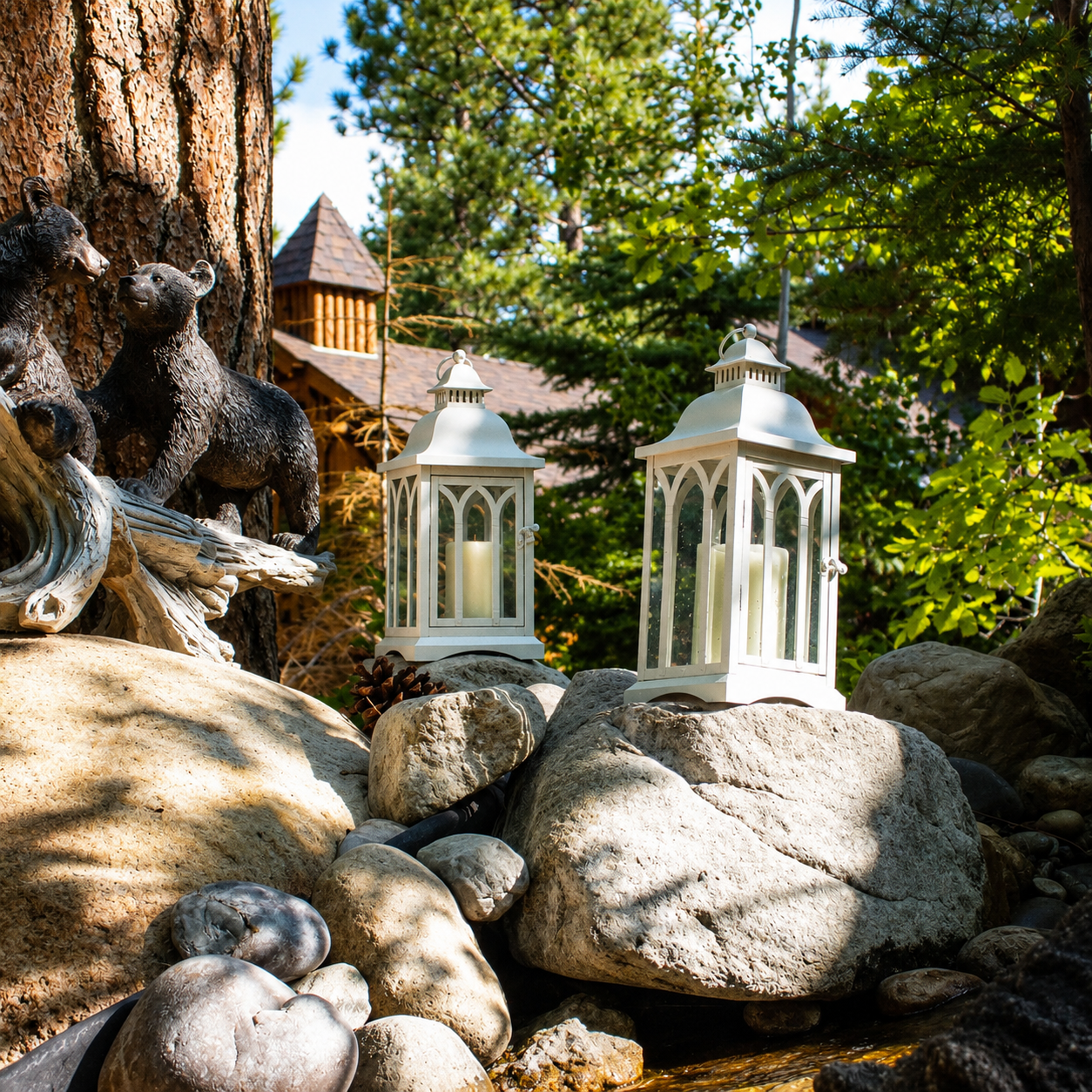 White Luxury Candle Lantern with Lemon Lavender Essential Oil Candle