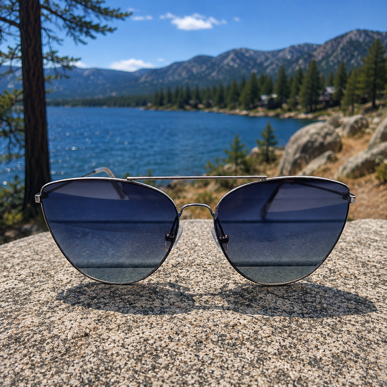 Foster Grant Silver Cat-Eye Sunglasses