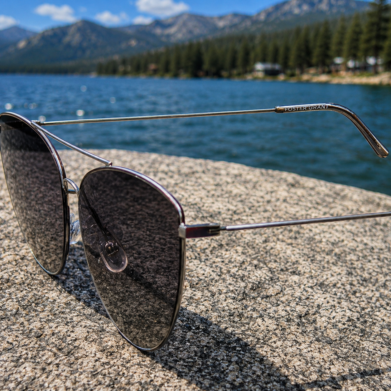 Foster Grant Silver Cat-Eye Sunglasses