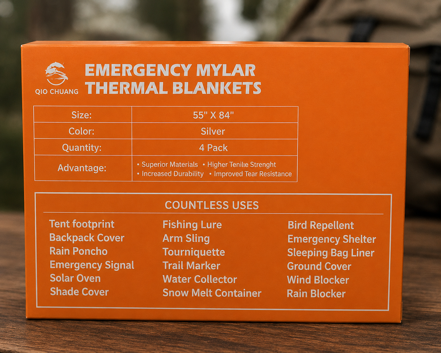 Emergency Mylar Thermal Blankets – 4 Pack (55" x 84")