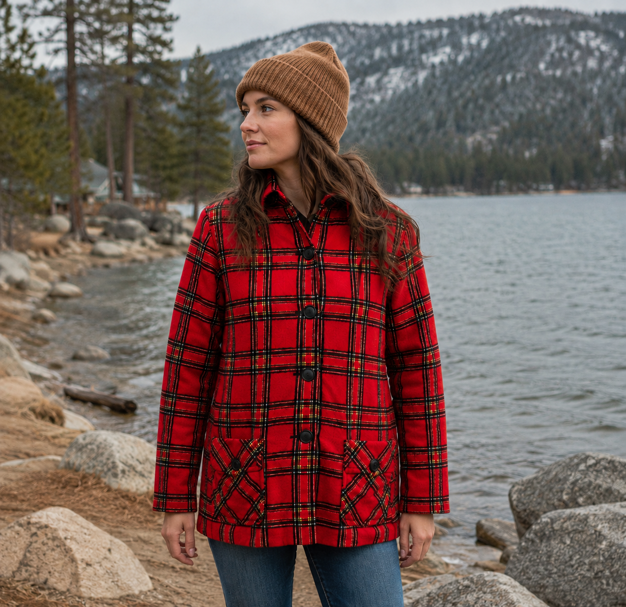Vintage Pendleton 60s Plaid Tartan Blazer – Button-Down, Pure Wool, Size Small