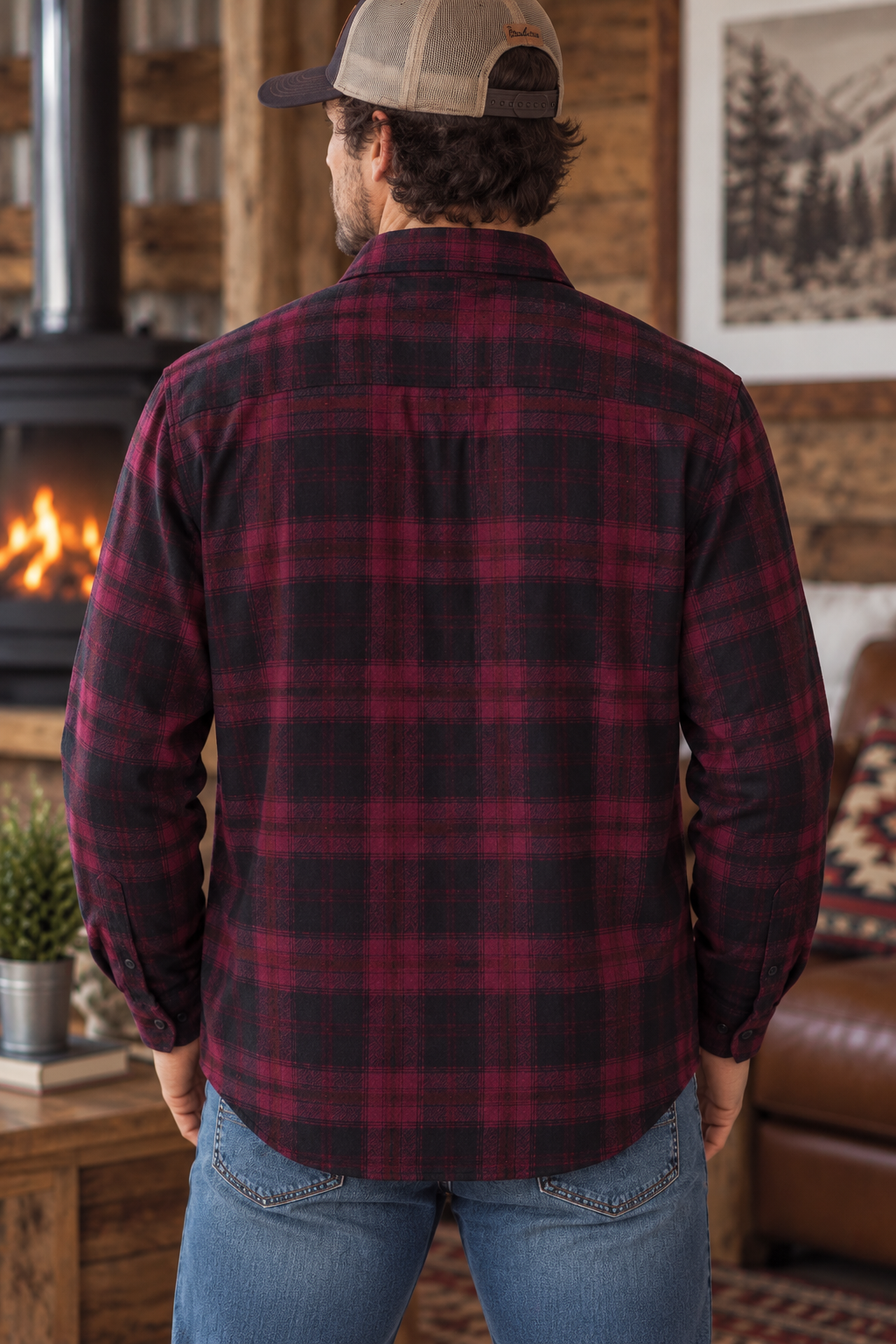 Vintage Pendleton 100% Virgin Wool Plaid Shirt – Red & Black – Men’s Medium