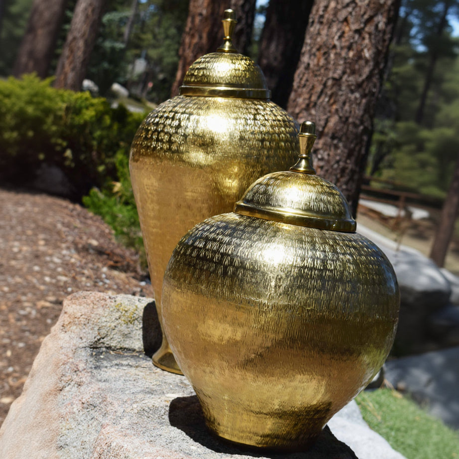 Handcrafted in India Brass Gold Colored Vase