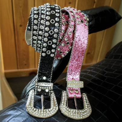 Studded Pink Rhinestone Belt