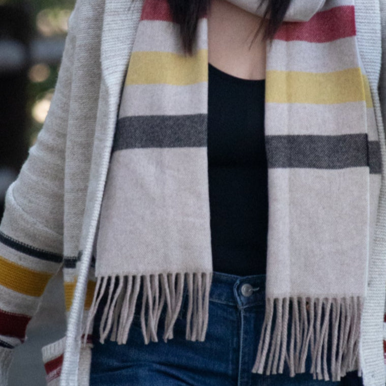 Pendleton National Park Collection Whisper Wool Muffler Scarf Glacier Stripe