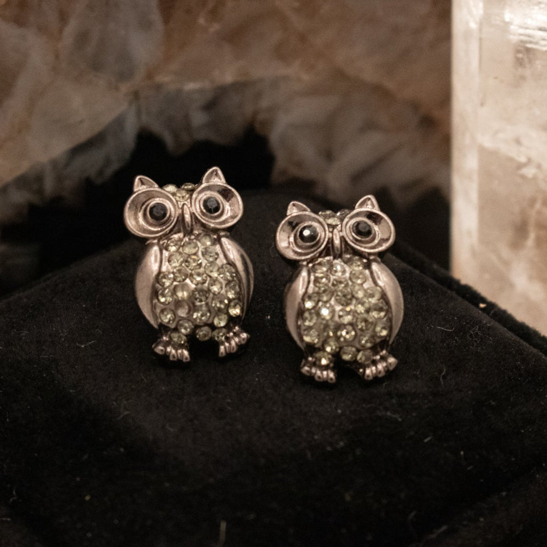 Owl Stud Earrings Silver Tone Cute Animal Earrings Minimalist Everyday Jewelry