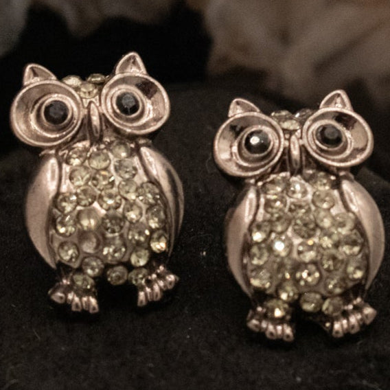 Owl Stud Earrings Silver Tone Cute Animal Earrings Minimalist Everyday Jewelry
