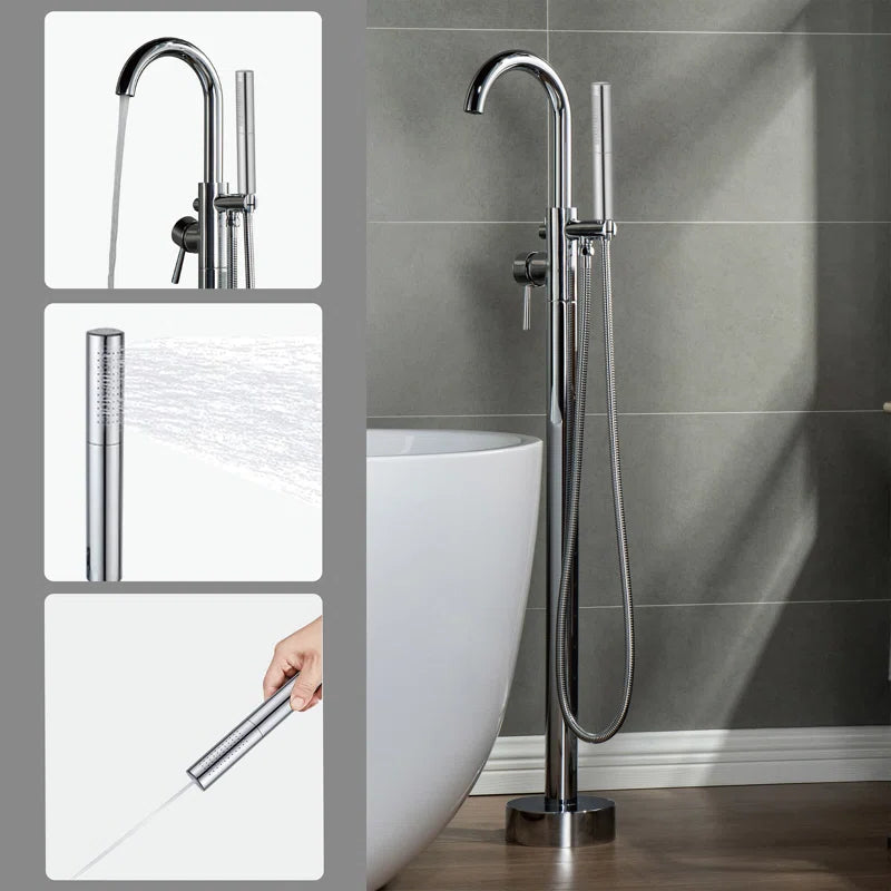 Wood Bridge Mammoth Freestanding Tub Faucet Single-Handle with Hand Shower