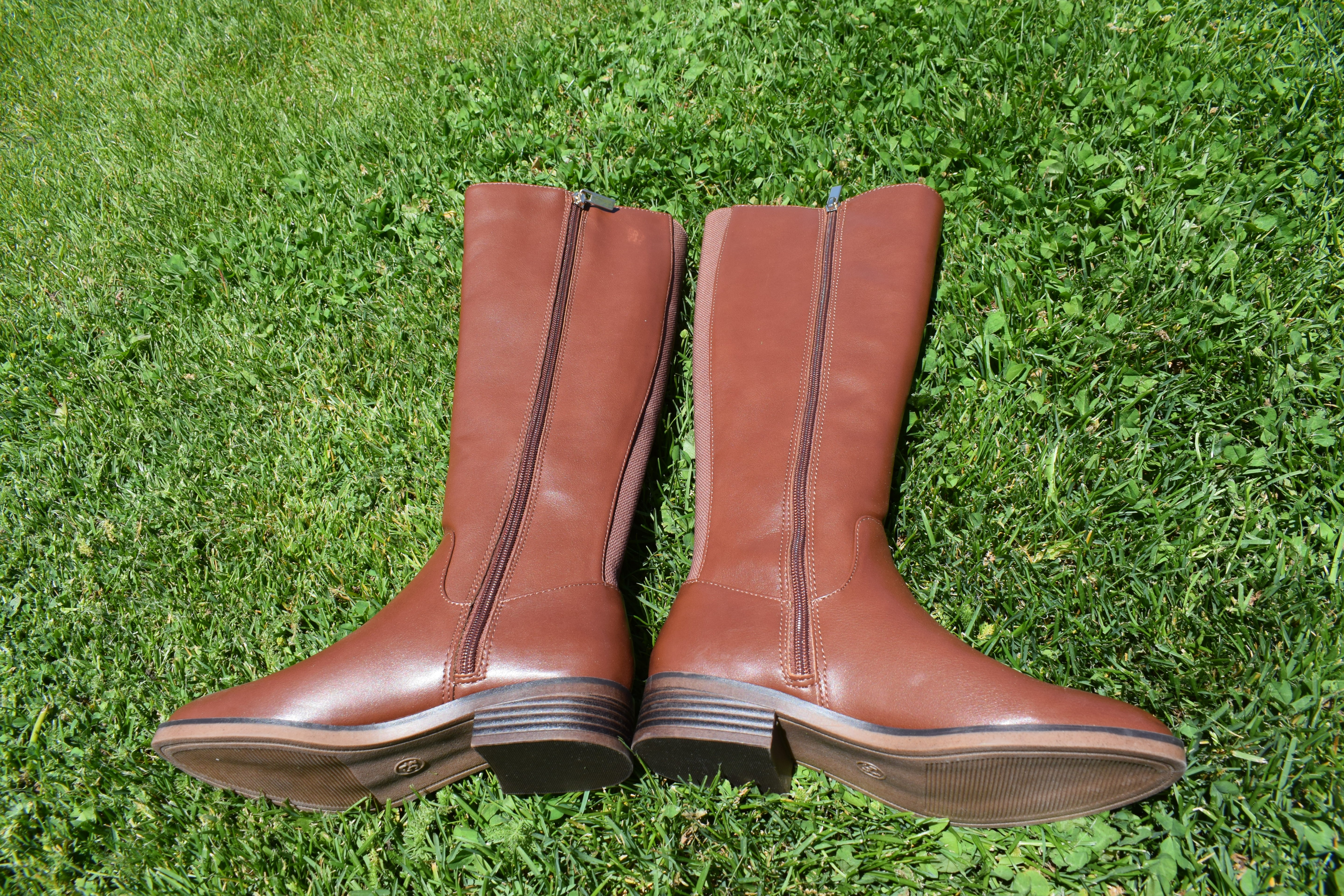 A New Day Brown Tall Boots Women Size 5.5 Knee High Riding Boots Classic Style