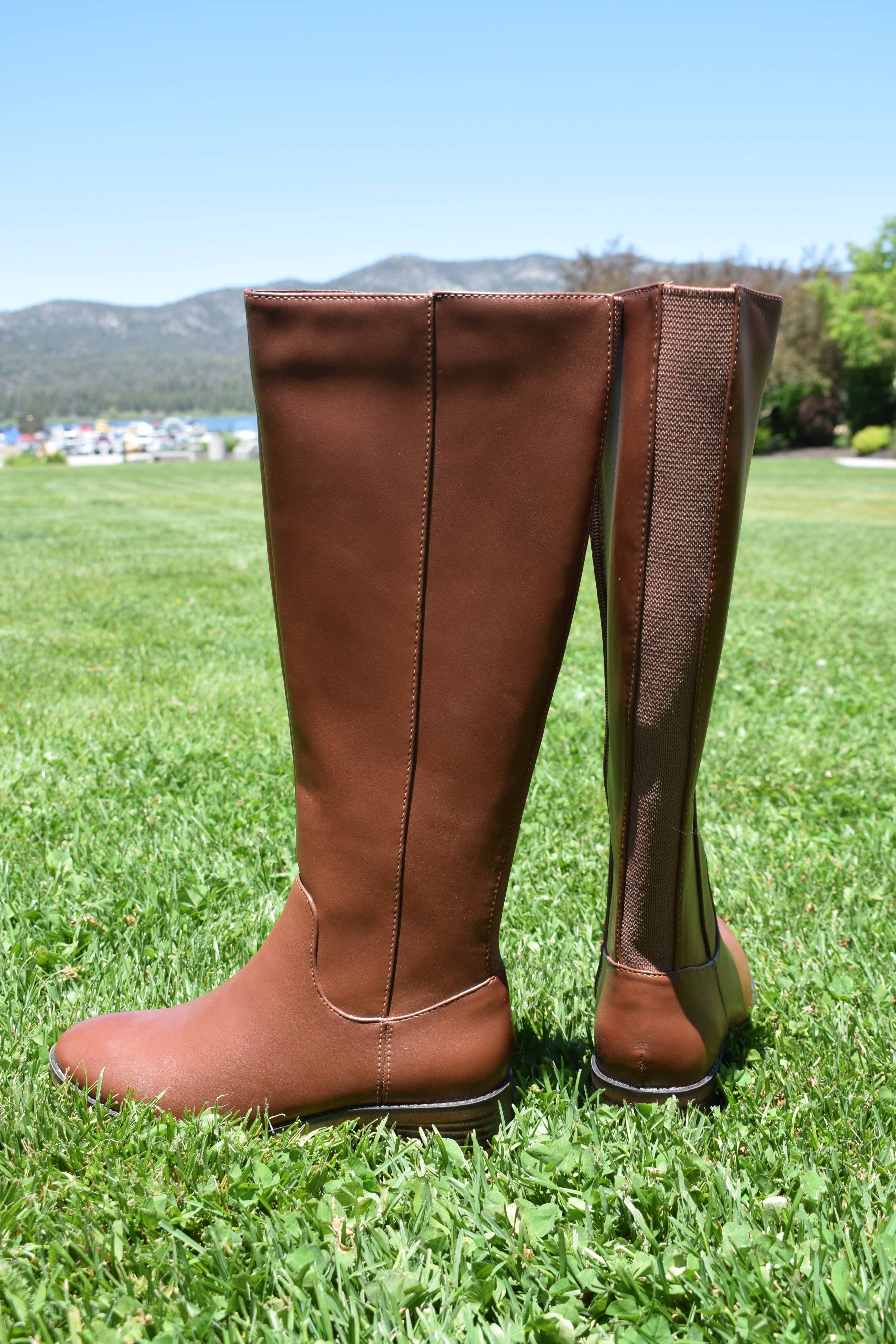 A New Day Brown Tall Boots Women Size 5.5 Knee High Riding Boots Classic Style