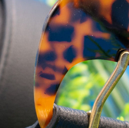 Thelma Tortoise Buckle with Black Leather