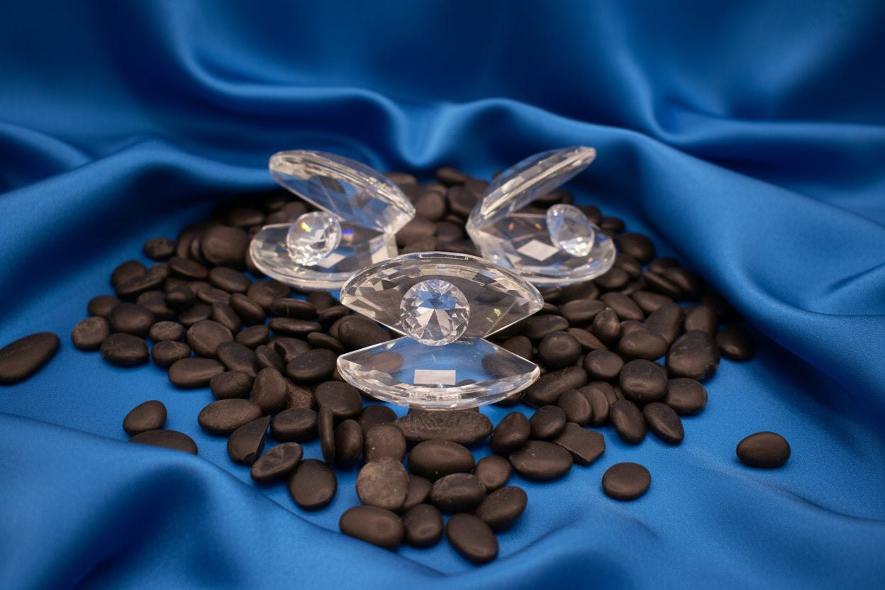 Diamond Clam & Pearl Home Décor Accent