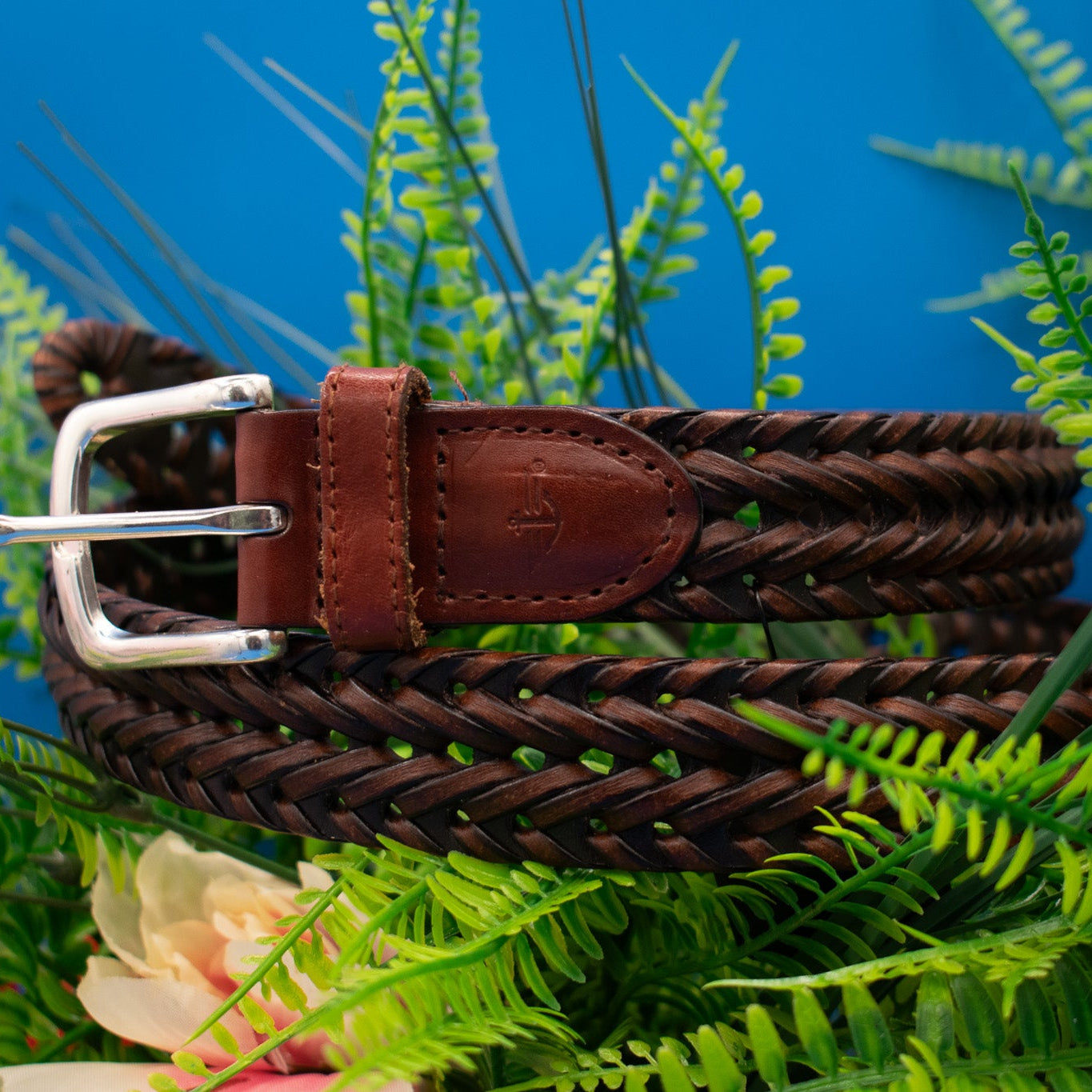 Dockers Brown Braided Leather Belt
