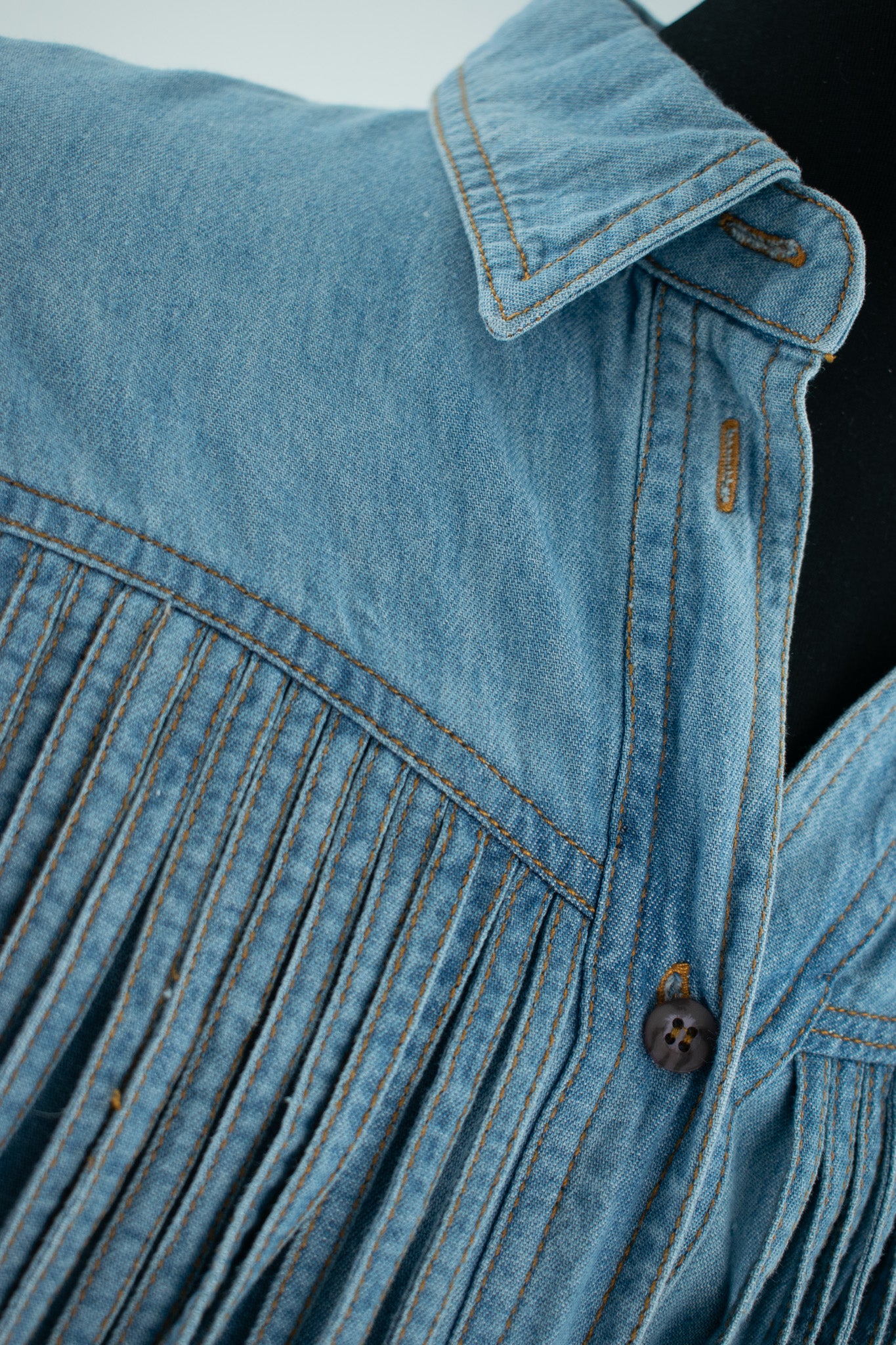 Palmer Jean Denim Jacket with Fringe Size Small
