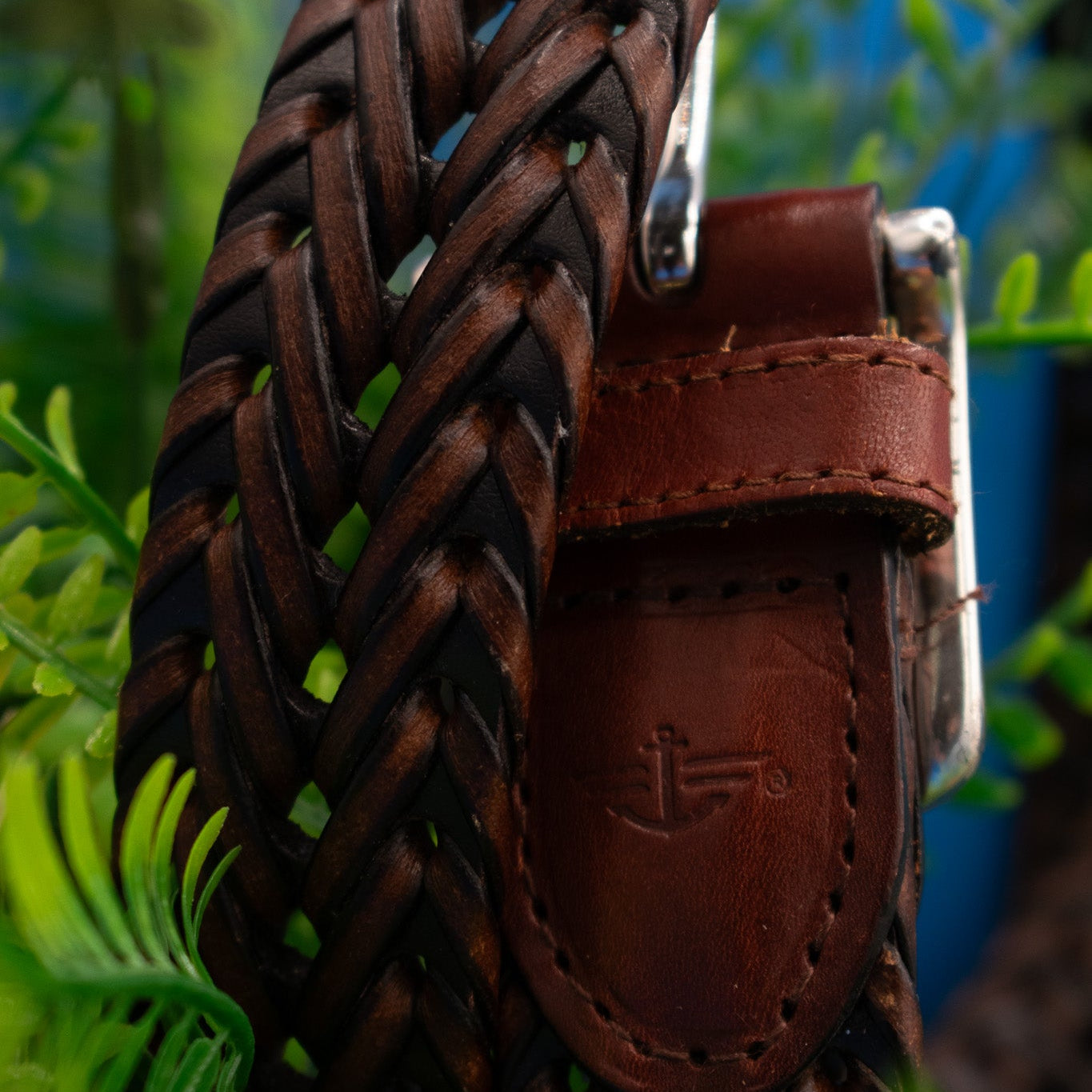 Dockers Brown Braided Leather Belt