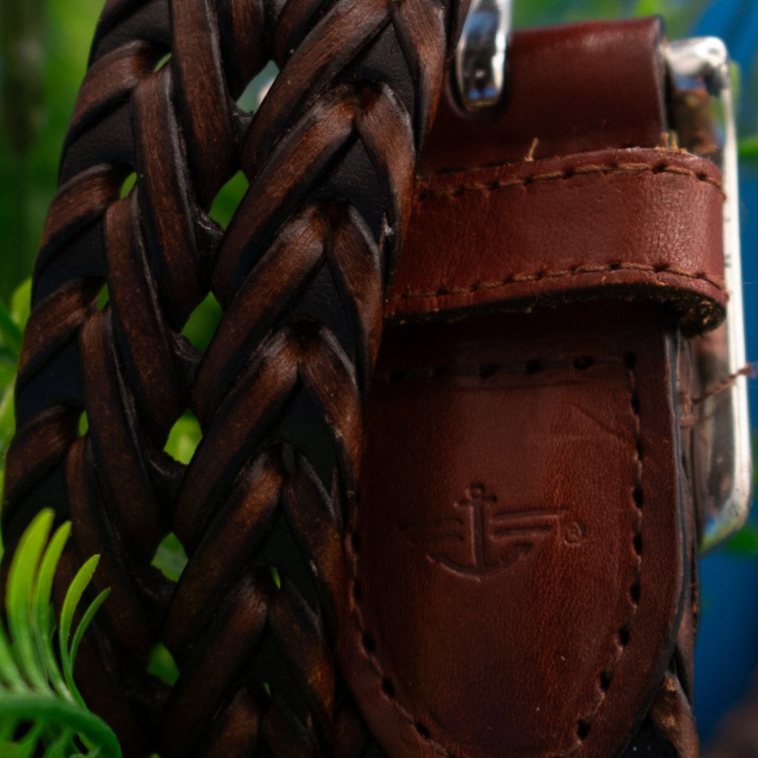 Dockers Brown Braided Leather Belt