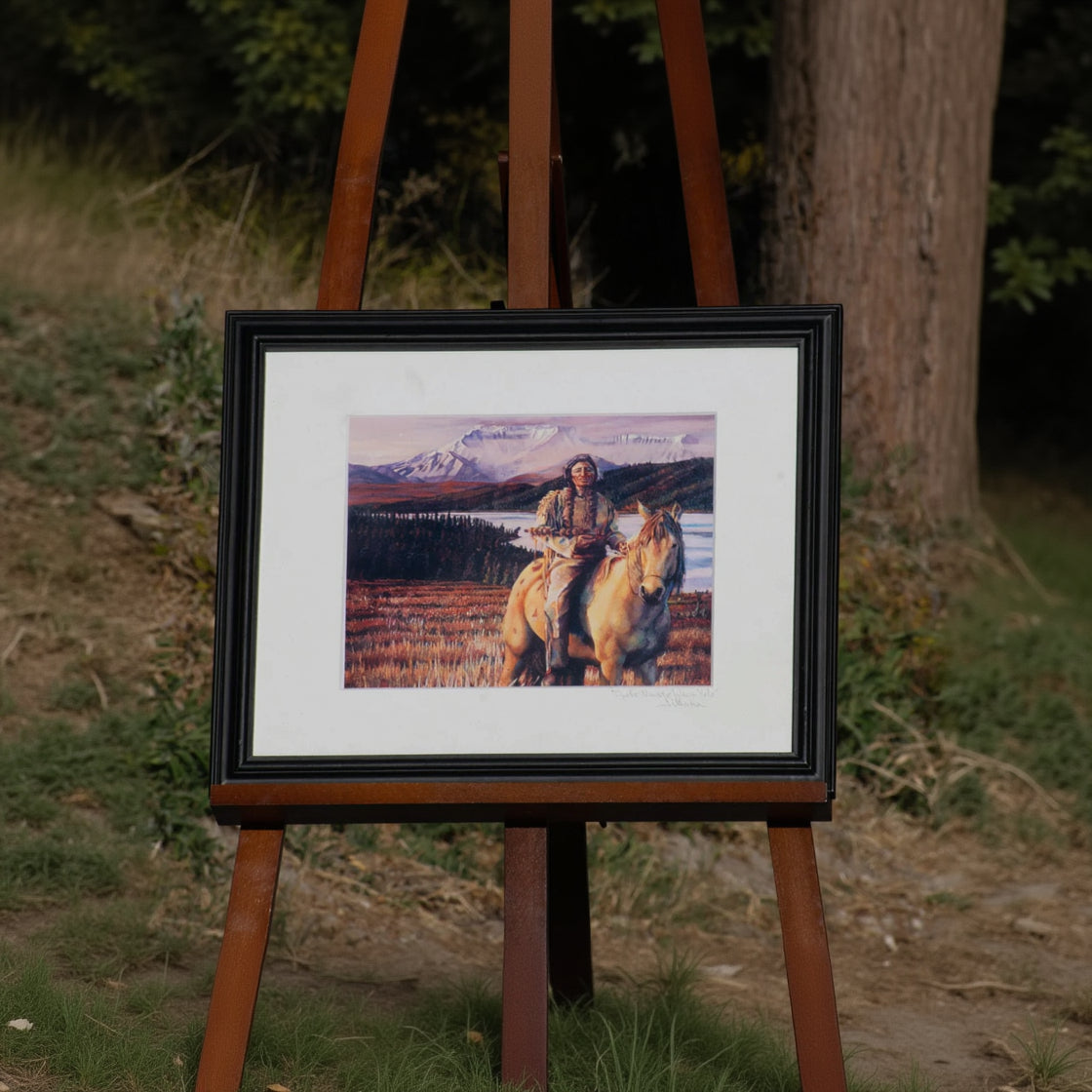 "Oyate Nimkte Wacin Yelo" Jillana Original Painting of Native American on Horseback