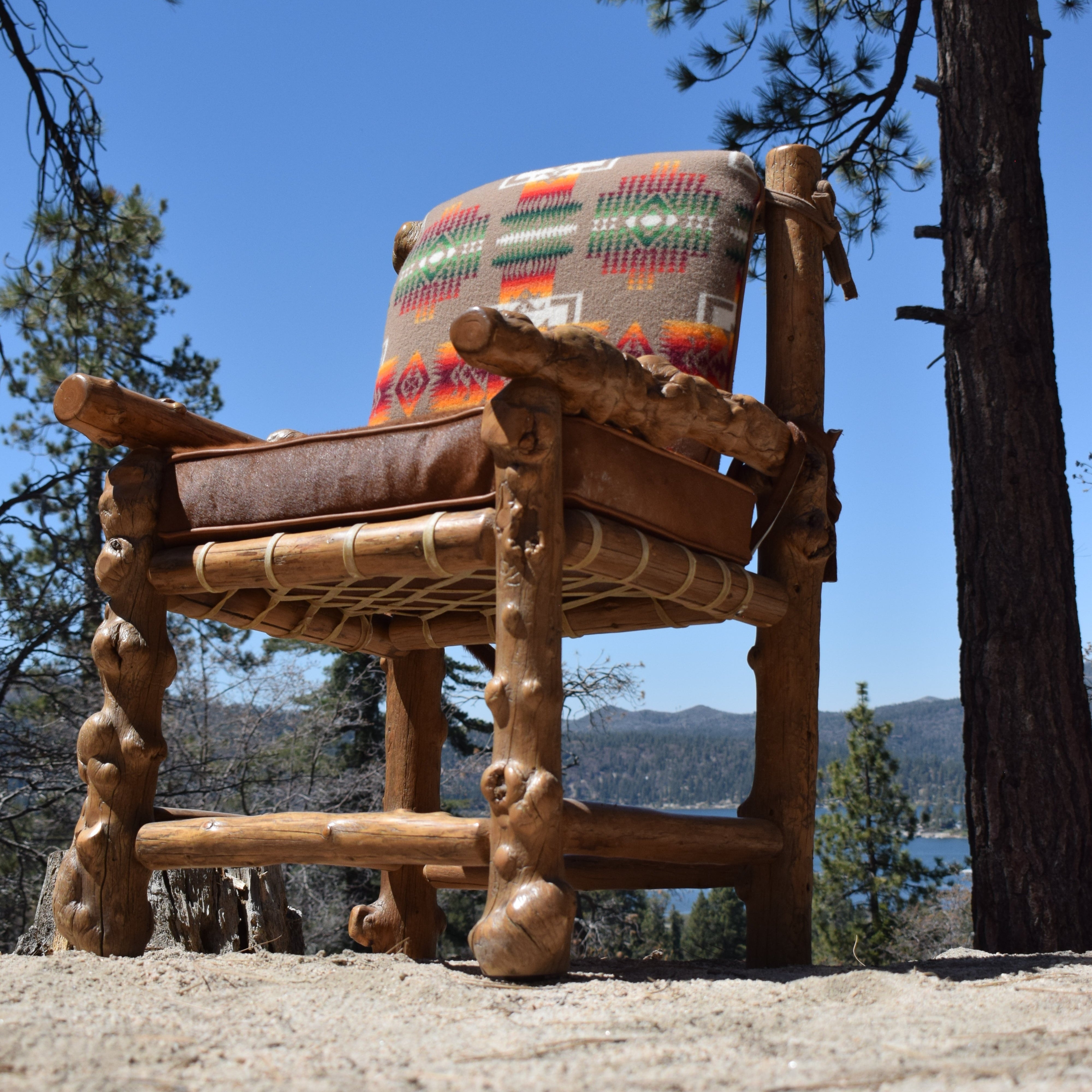 Rustic Knots And Gnarled Pine Log Chair