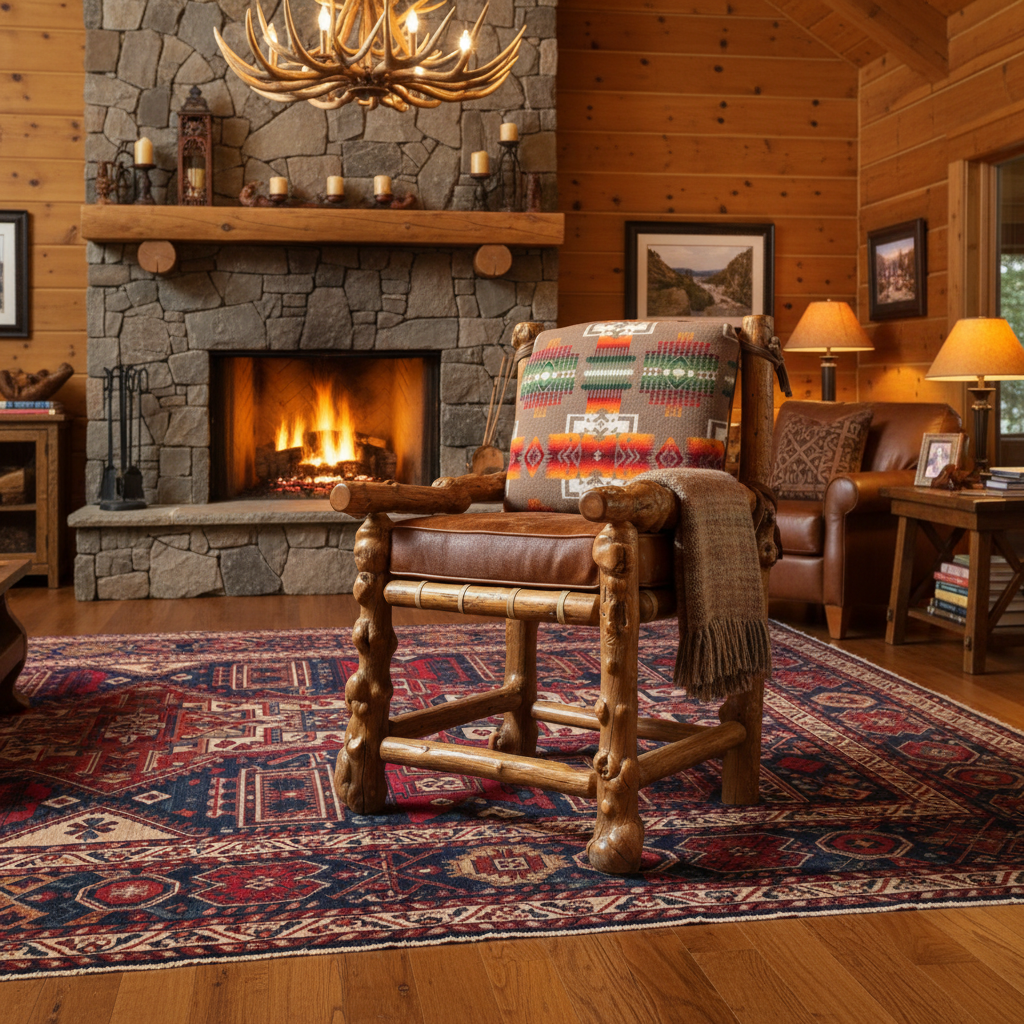 Rustic Knots And Gnarled Pine Log Chair