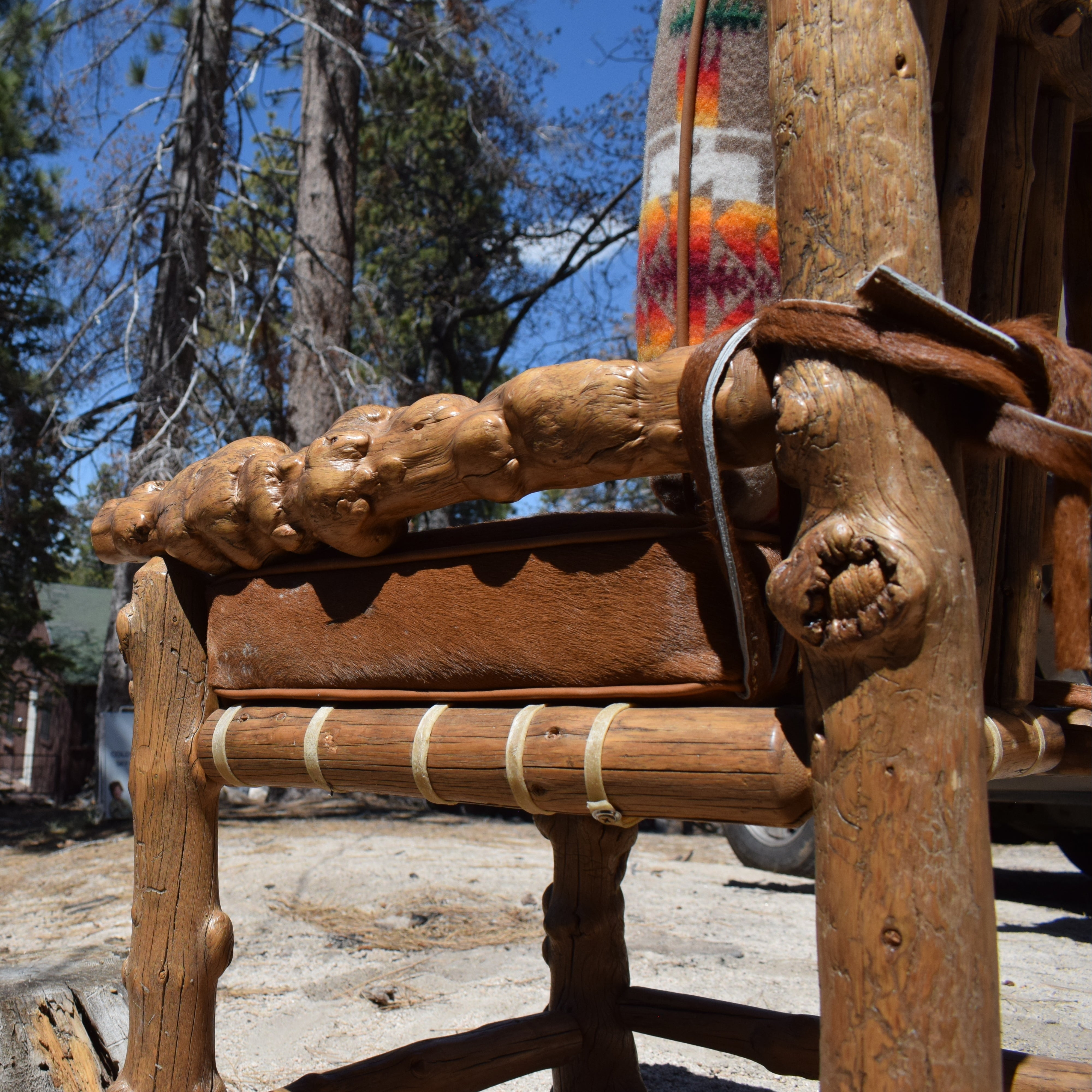 Rustic Knots And Gnarled Pine Log Chair