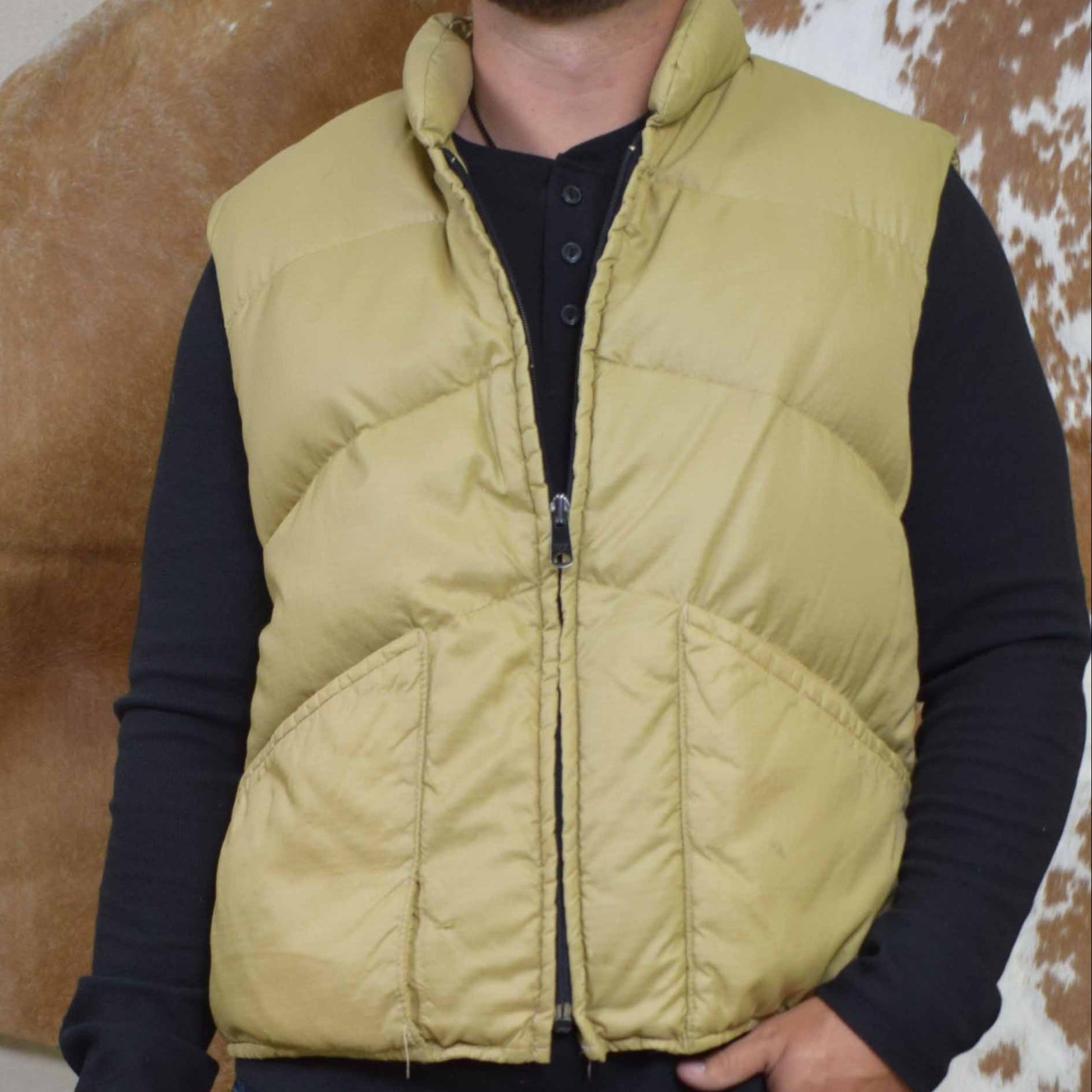 Prime Northern Down-Filled Tan Nylon Vest – Size XL