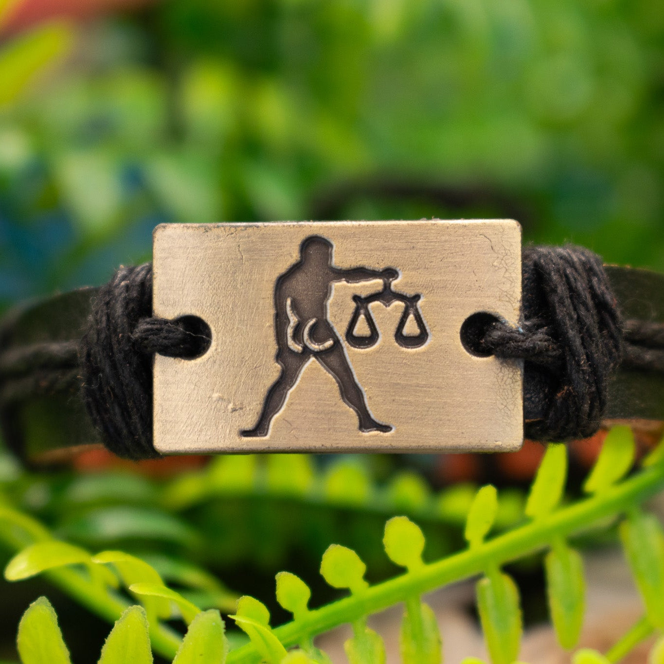 Leather Strap Egyptian Charm Adjustable Bracelet