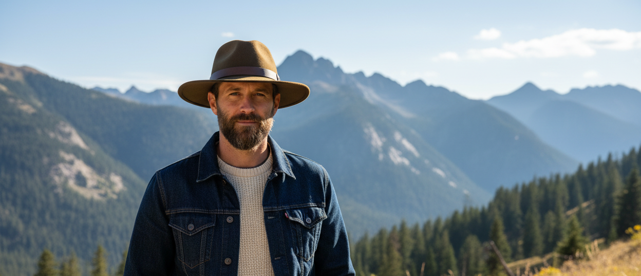 Pendleton Brown Wool Wide Brim Fedora Western Country