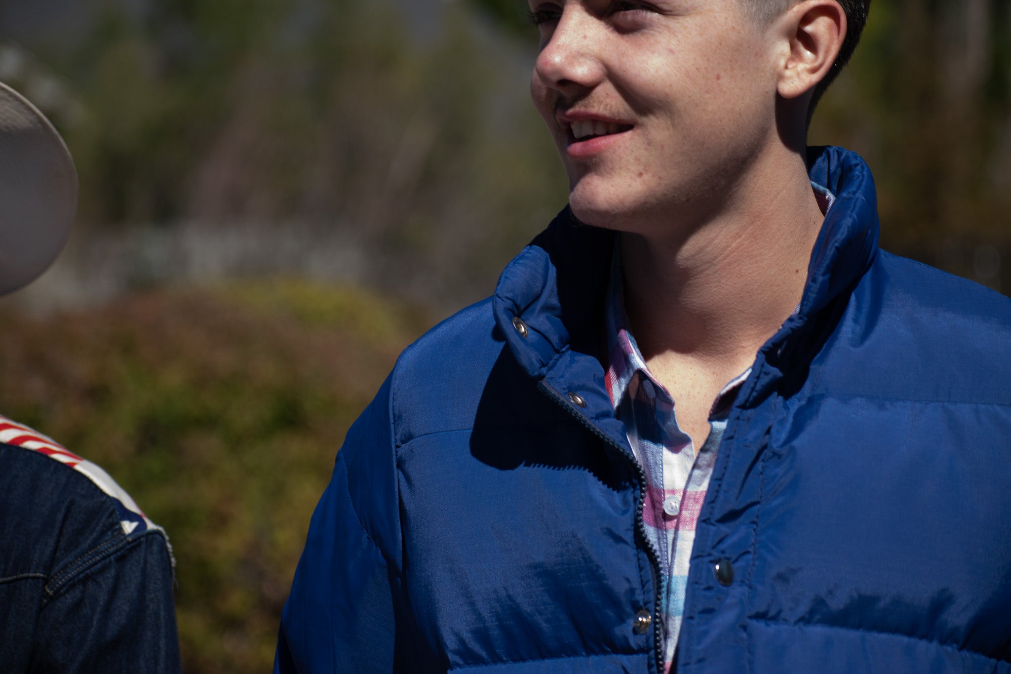 Contender Blue Nylon Winter Jacket, Size Large.